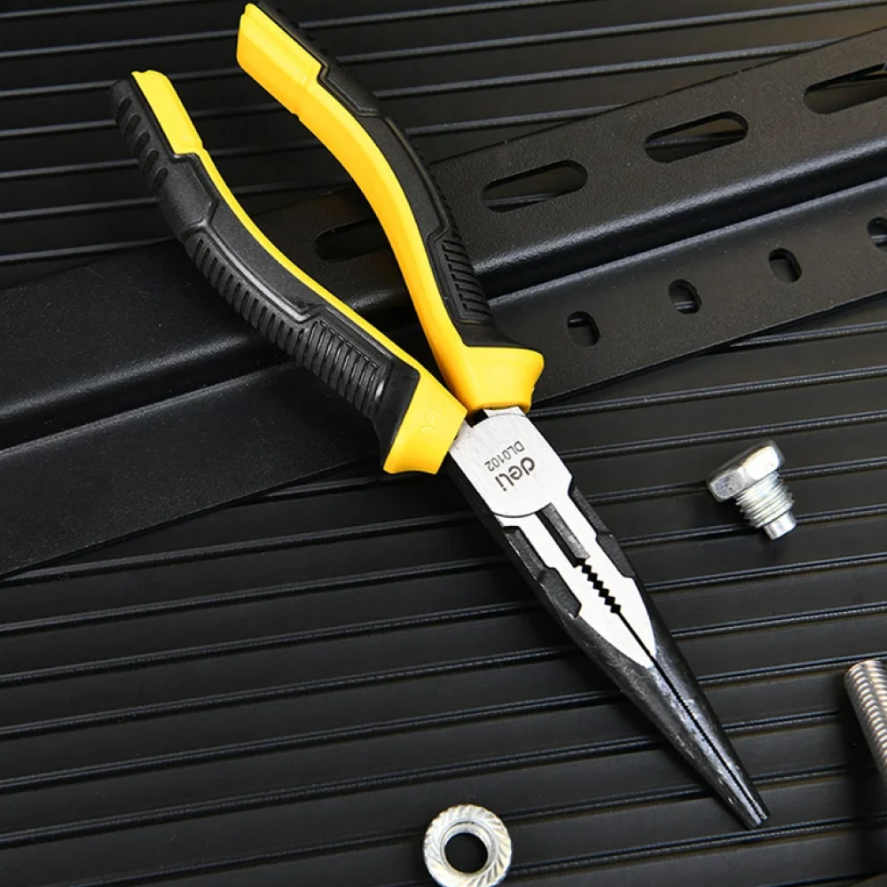 Длинногубцы Deli YS EDL0102, 200 мм, 2-х компонентные рукоятки - 3