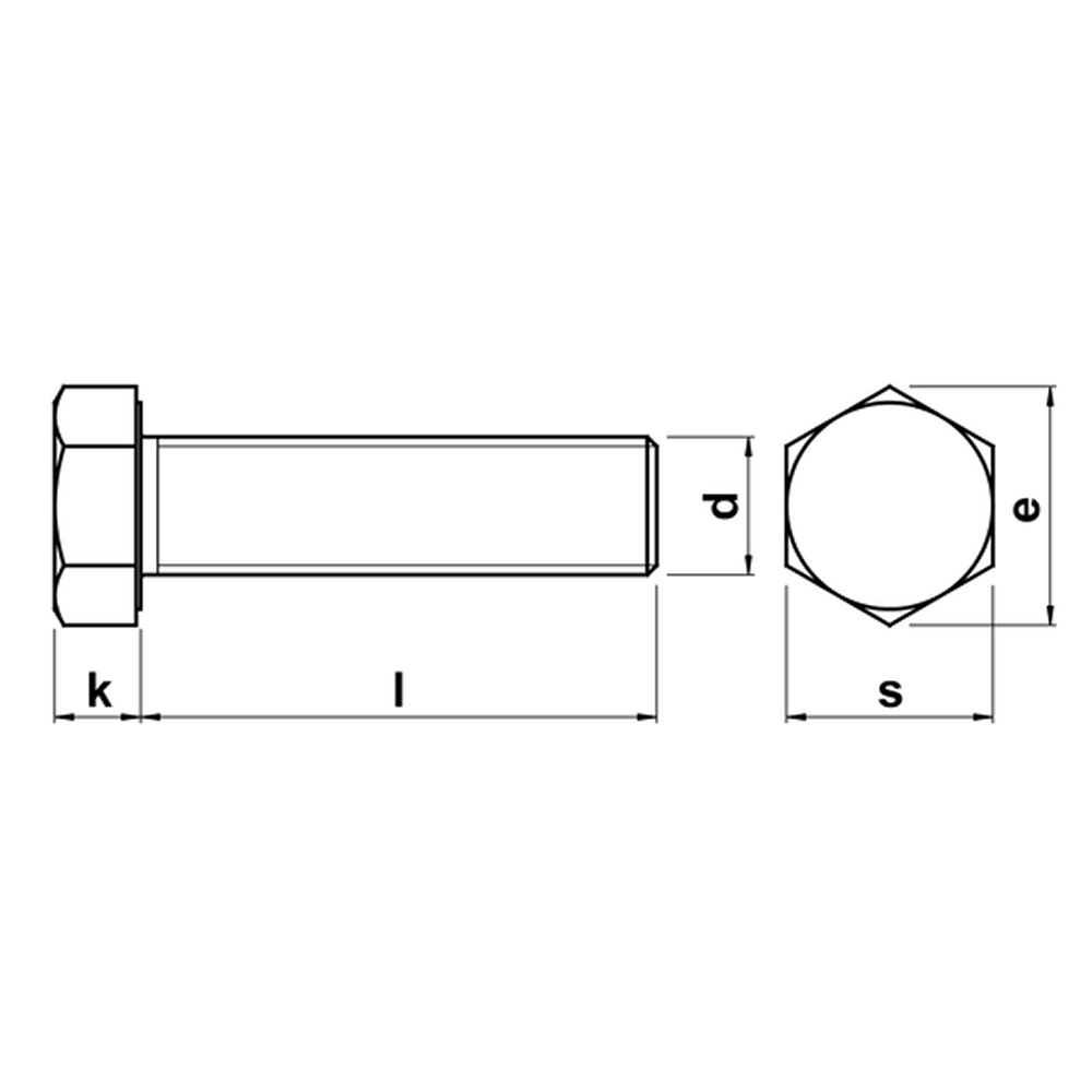 Болт шестигранный М16х90 мм, DIN 933/ГОСТ 7798-70, цинк, 25 кг - 2