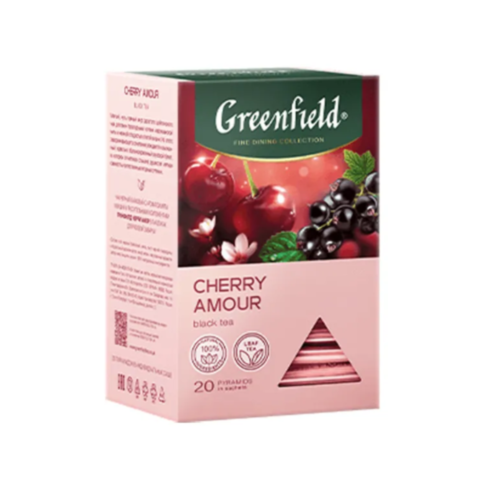Чай "Greenfield" Cherry Amour, 20 пакетиков x 1.8 г, черный