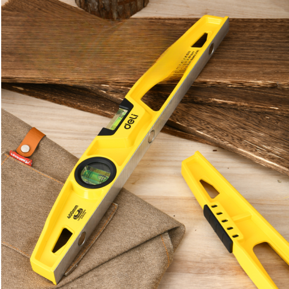 Уровень строительный  Deli YS EDL290400Q, литой, 400 мм, с двойным обзором, пузырьковый - 2