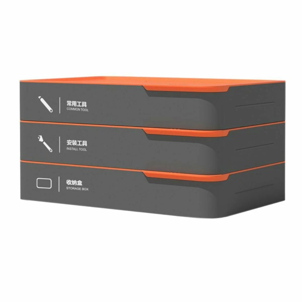 Набор ручного инструмента Deli HS H1001-ADE, 15 предметов, бокс, Soft Touch, оранжевый - 3