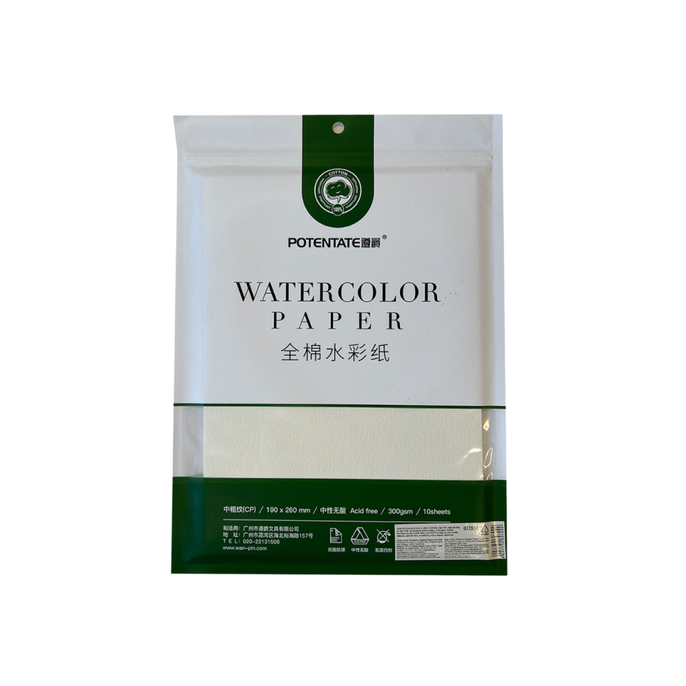 Бумага для акварели "Potentate", хлопок, холодный пресс