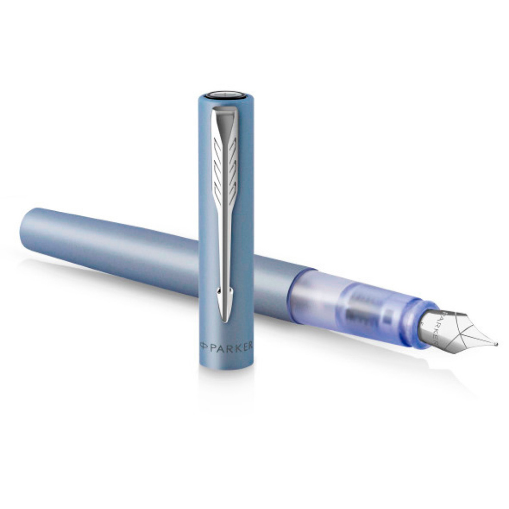 Ручка перьевая Parker "Vector XL" Silver Blue, M, серебристый, патрон синий - 2