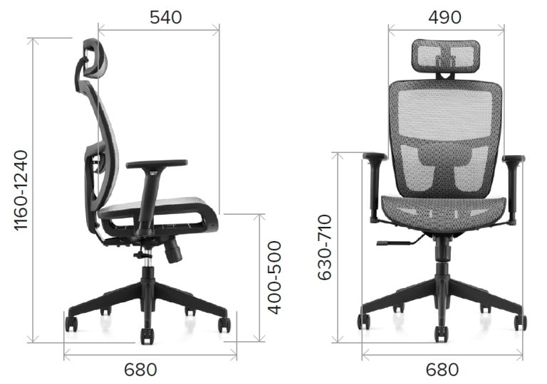 Кресло д/руководителя EVERPROF Dublin сетка, серый, крестов. пластик - 4