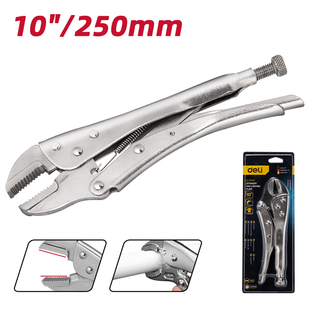 Клещи зажимные Deli YS EDL109010, 220 мм, с фиксатором - 7