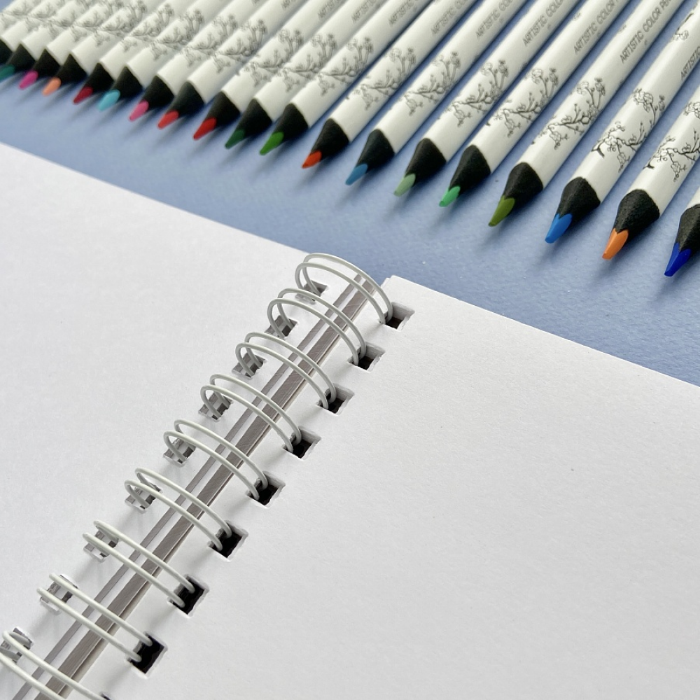 Скетчбук "Sketch&Art", 10.5х22 см, 200 г/м2, 50 листов, на спирали, для цветных карандашей - 5
