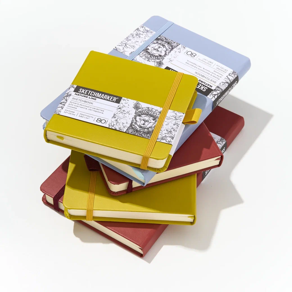 Скетчбук "Sketchmarker", 9х14 см, 140 г/м2, 80 листов, горчичный - 10