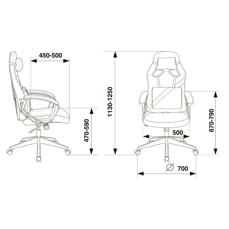 Кресло игровое "Zombie DRIVER", экокожа, пластик, черный, белый - 14