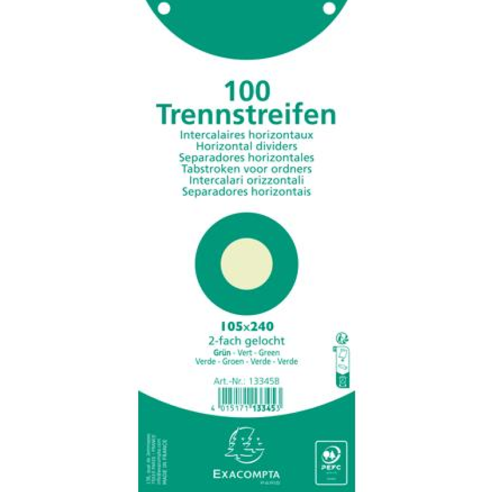 Разделитель для документов "Exacompta" картонный, зеленый - 3