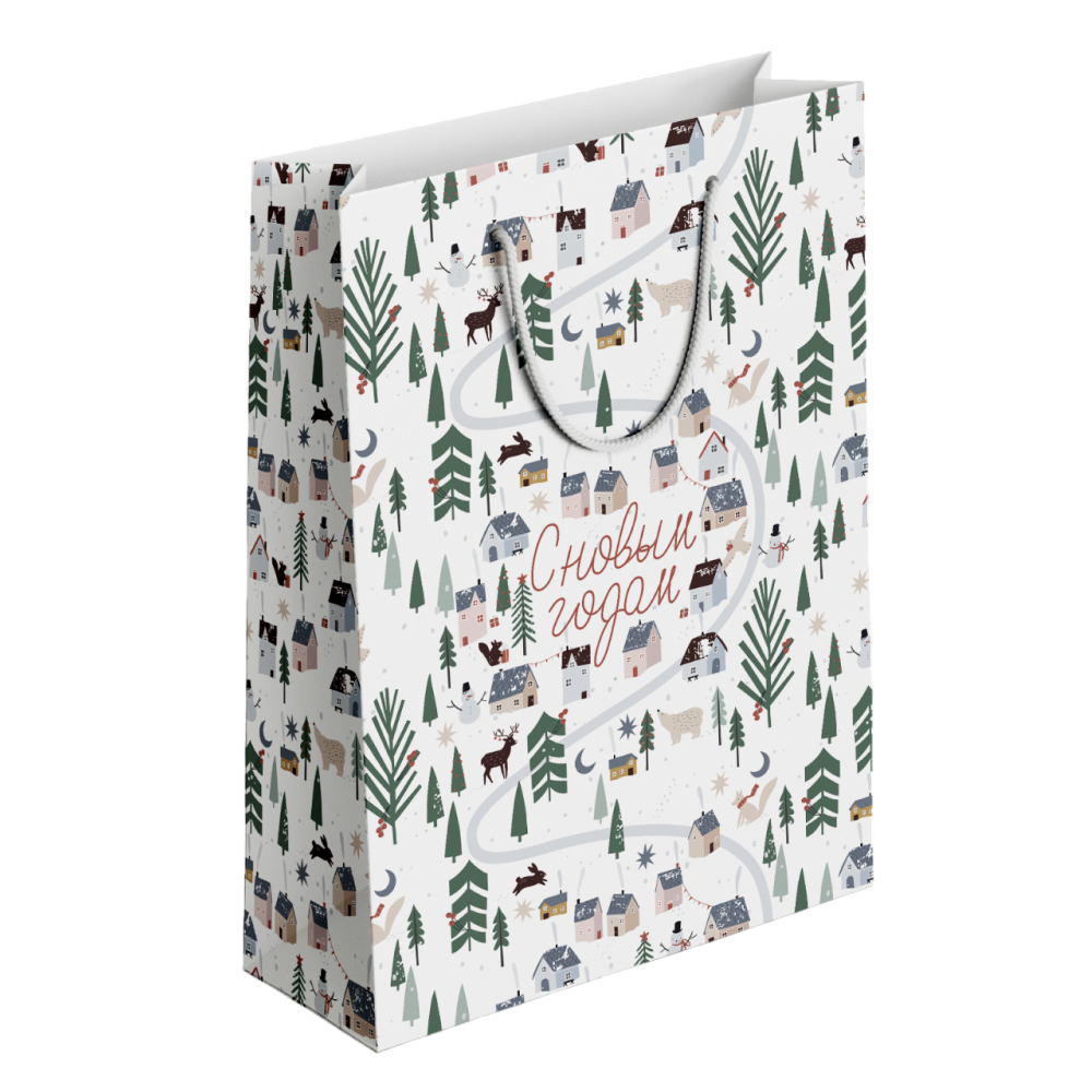 Пакет бумажный подарочный "Village"