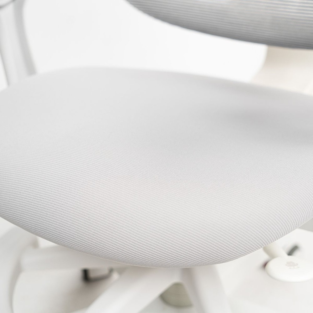 Кресло детское Ergosmart Antey, ткань, пластик, корпус белый, подставка для ног, с чехлом салатовым, серый - 14