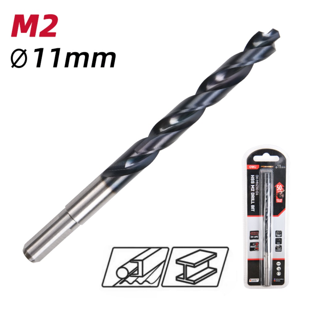 Сверло по металлу Deli RS EDH-MHZ110-E4, 11.0 мм, DIN 338, HSS-TiN - 2