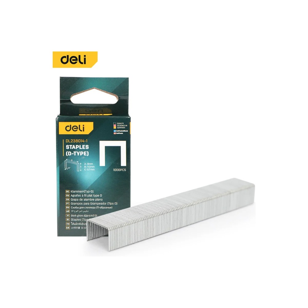 Скоба D Deli EDL238014-1, 12х11,2 мм, 1000 шт. - 4