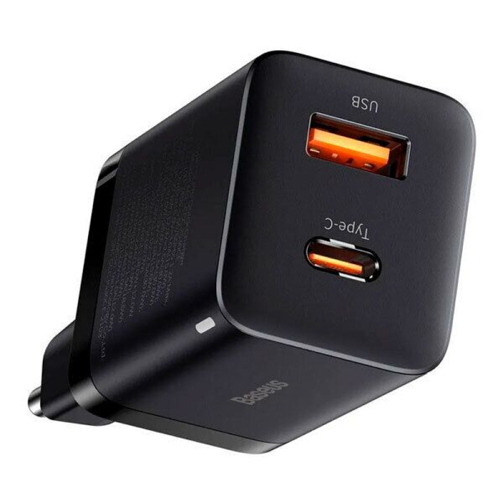 Сетевое зарядное устройство Baseus "CCSUPP-E01", Super Si Pro Quick Charger C+U 30W EU, черный  - 2