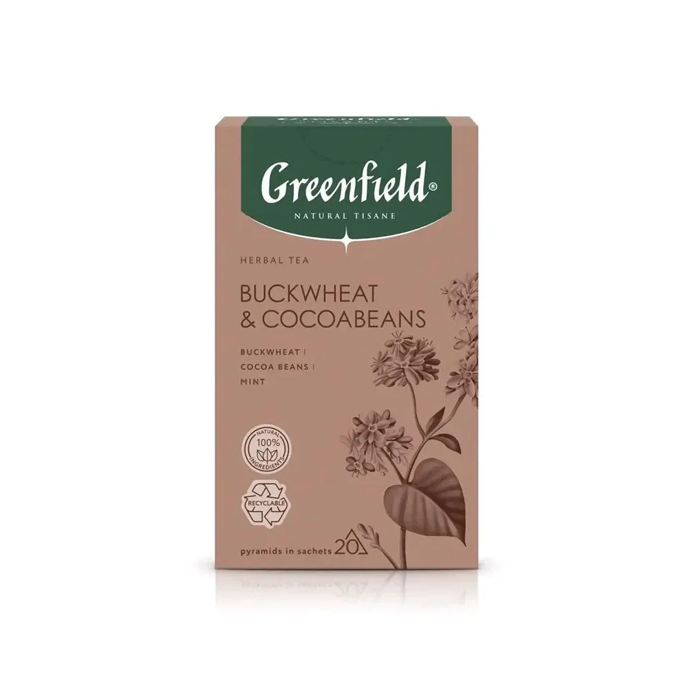 Чайный напиток "Greenfield Tisane Buckwheat&Cocoabeans", 20 пакетиков x 1.8 г, с гречихой и какао-бобами