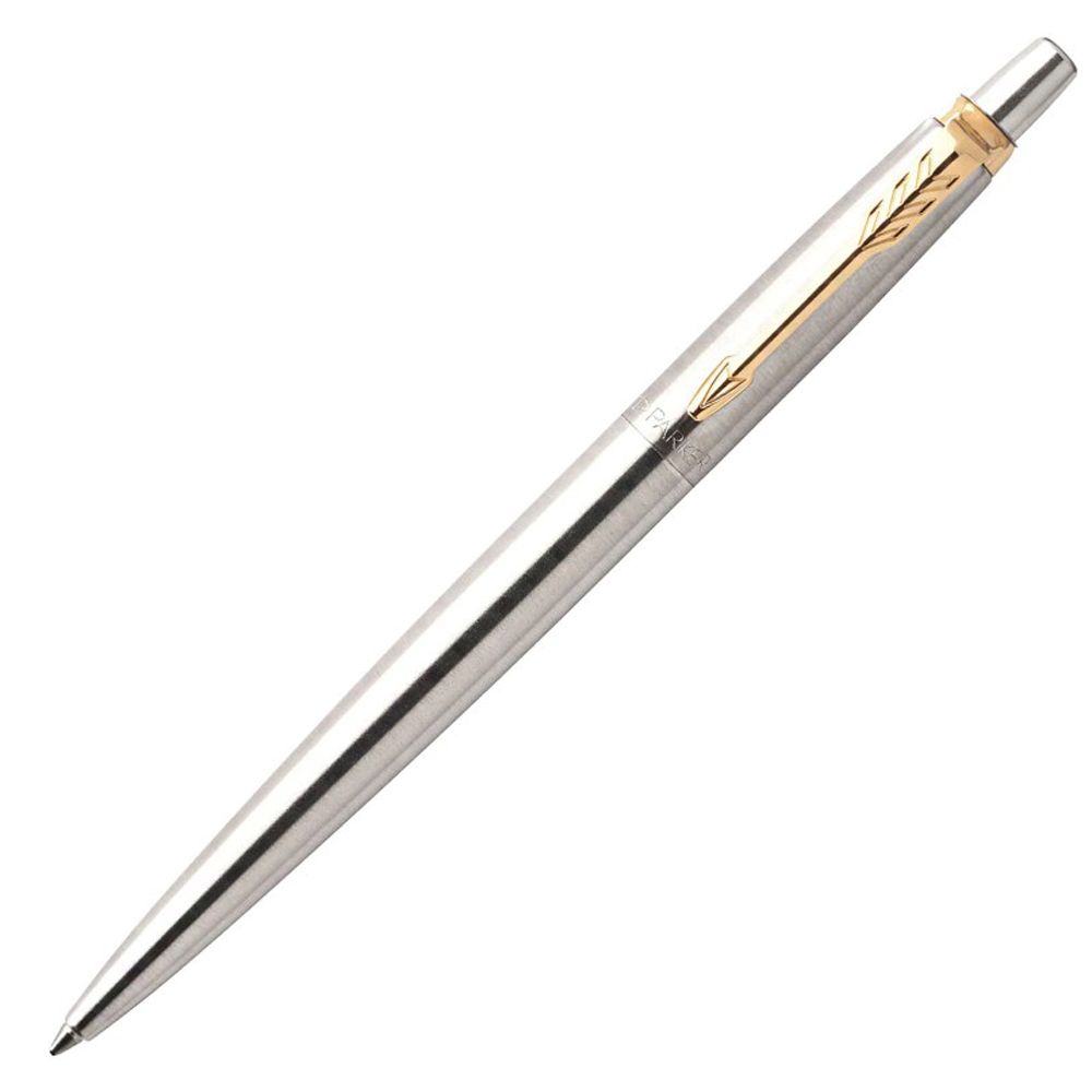 Набор "Parker Jotter Stainless Steel GT": ручка шариковая автоматическая и перьевая, золотистый, серебристый - 2