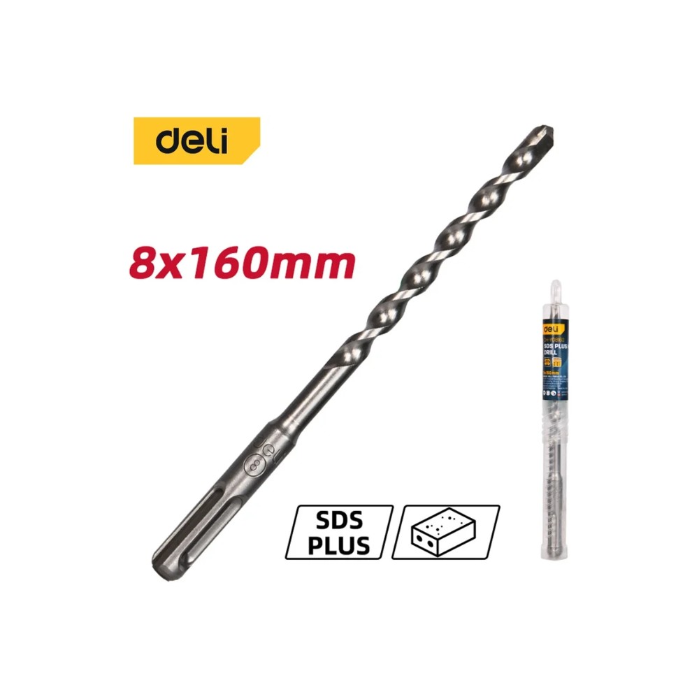 Бур по бетону Deli YS EDH-Y08160, 8x160 мм, SDS-PLUS - 2