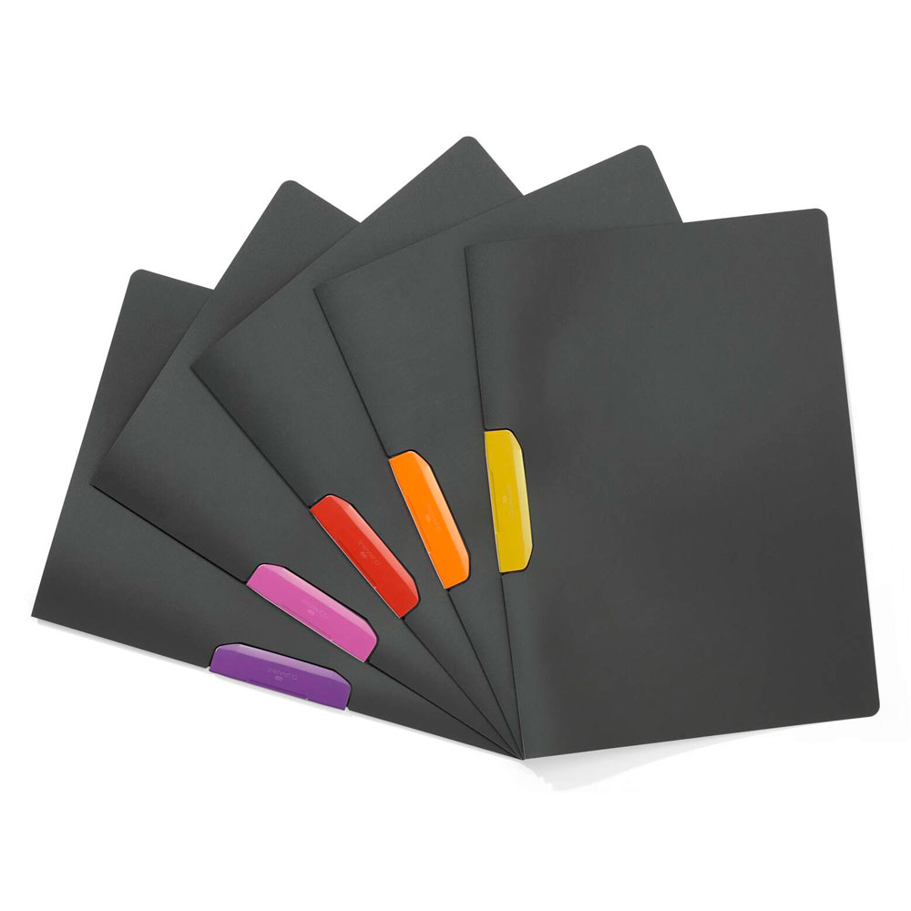 Папка с клипом "Duraswing Color", антрацит, желтый клип - 3
