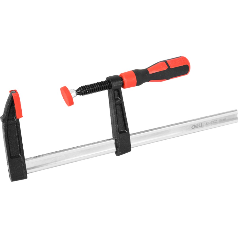 Струбцина F-образная Deli RS EDL110830Z, 80х300 мм, усиленная, черный, красный - 2