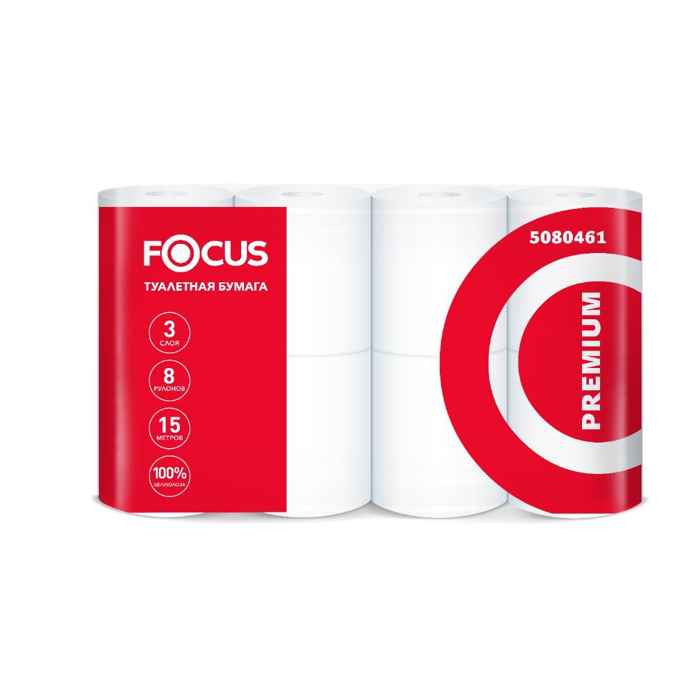 Бумага туалетная Focus Premium, 15 метров