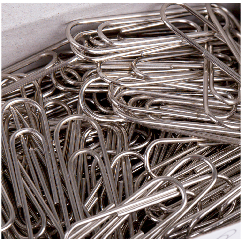 Скрепки никелевые "OfficeSpace", 28 мм, 100 штук, серебристый - 3