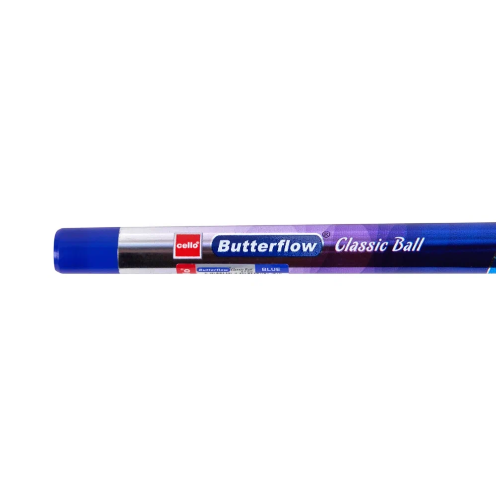 Ручка шариковая "Butterflow", 0.7 мм, синий, серебристый, стерж. синий - 7