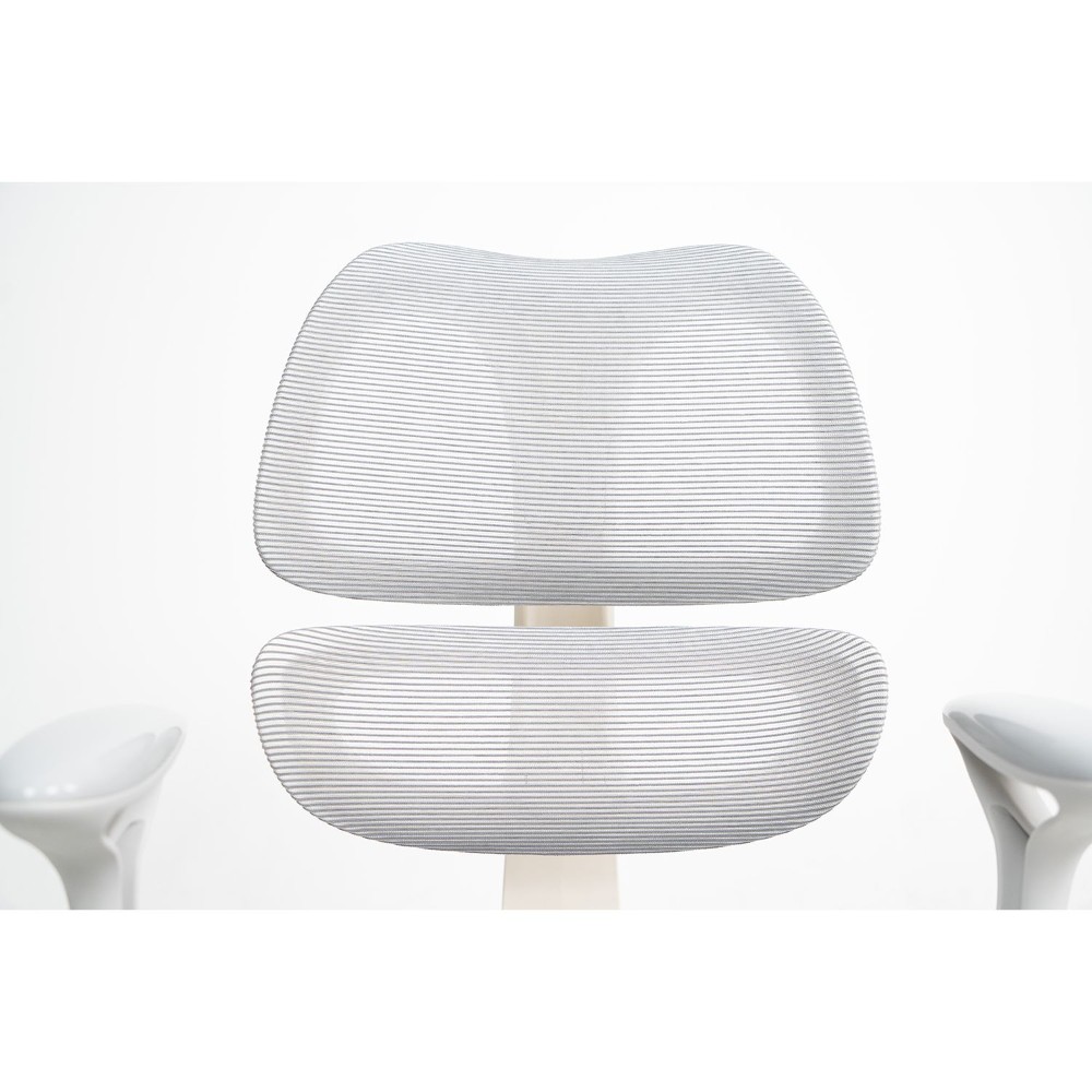 Кресло детское Ergosmart Antey, ткань, пластик, корпус белый, подставка для ног, с чехлом розовым, серый - 17