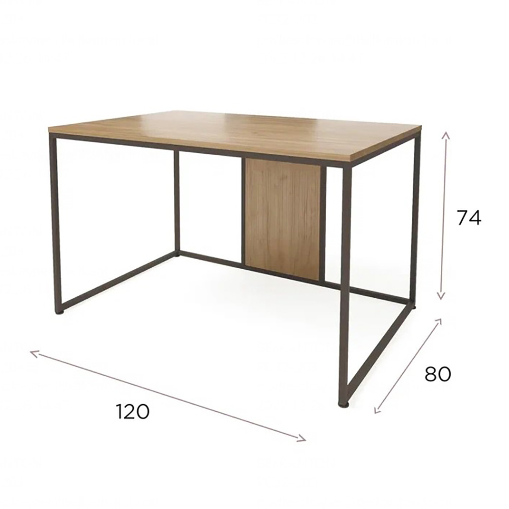 Стол письменный "DT-1", 1200х800х740 мм, черный, табачный крафт - 6