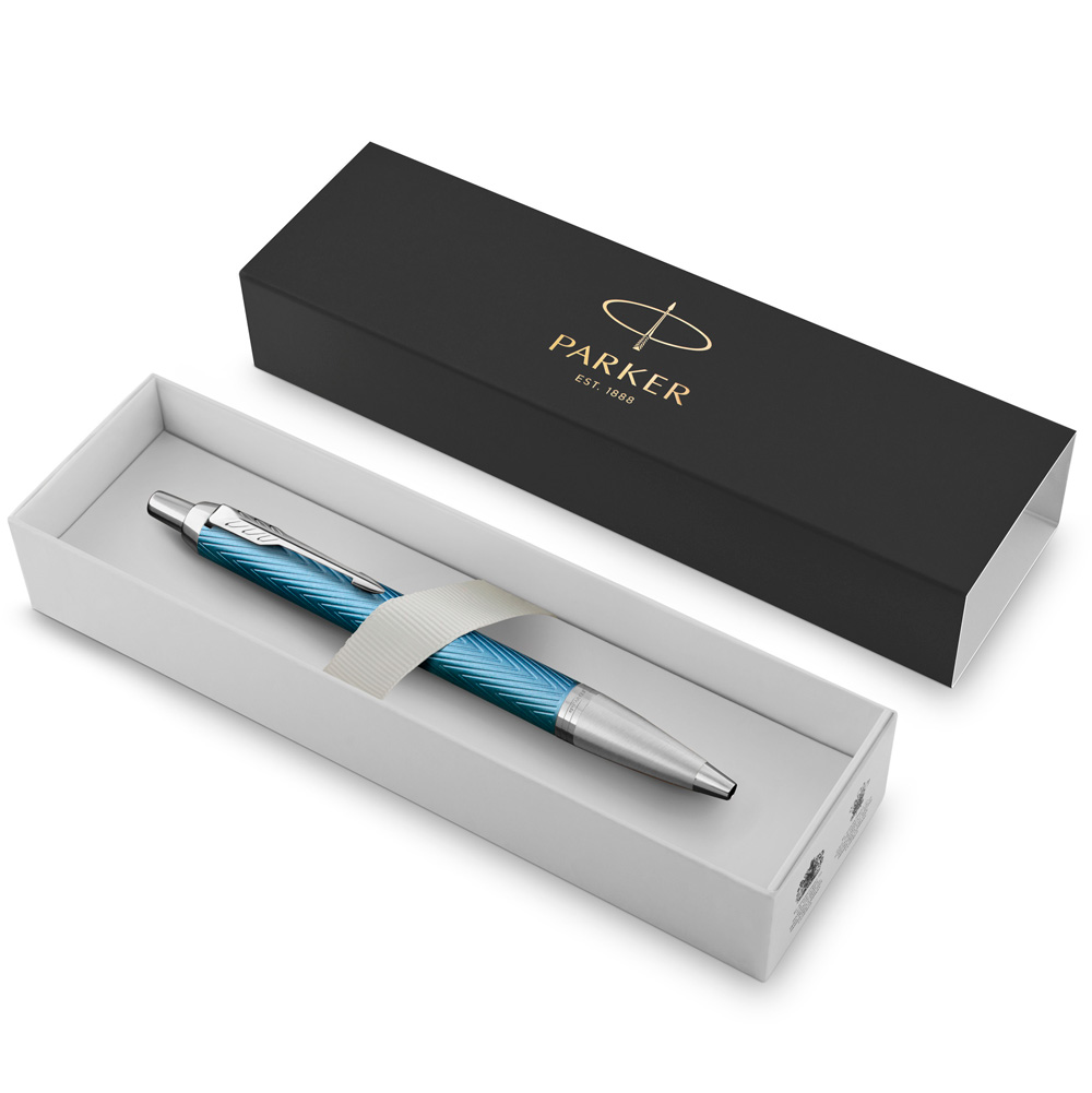 Ручка шариковая автоматическая Parker "IM Premium Blue Grey CT", 1.0 мм, синий, серый, стерж. синий - 5
