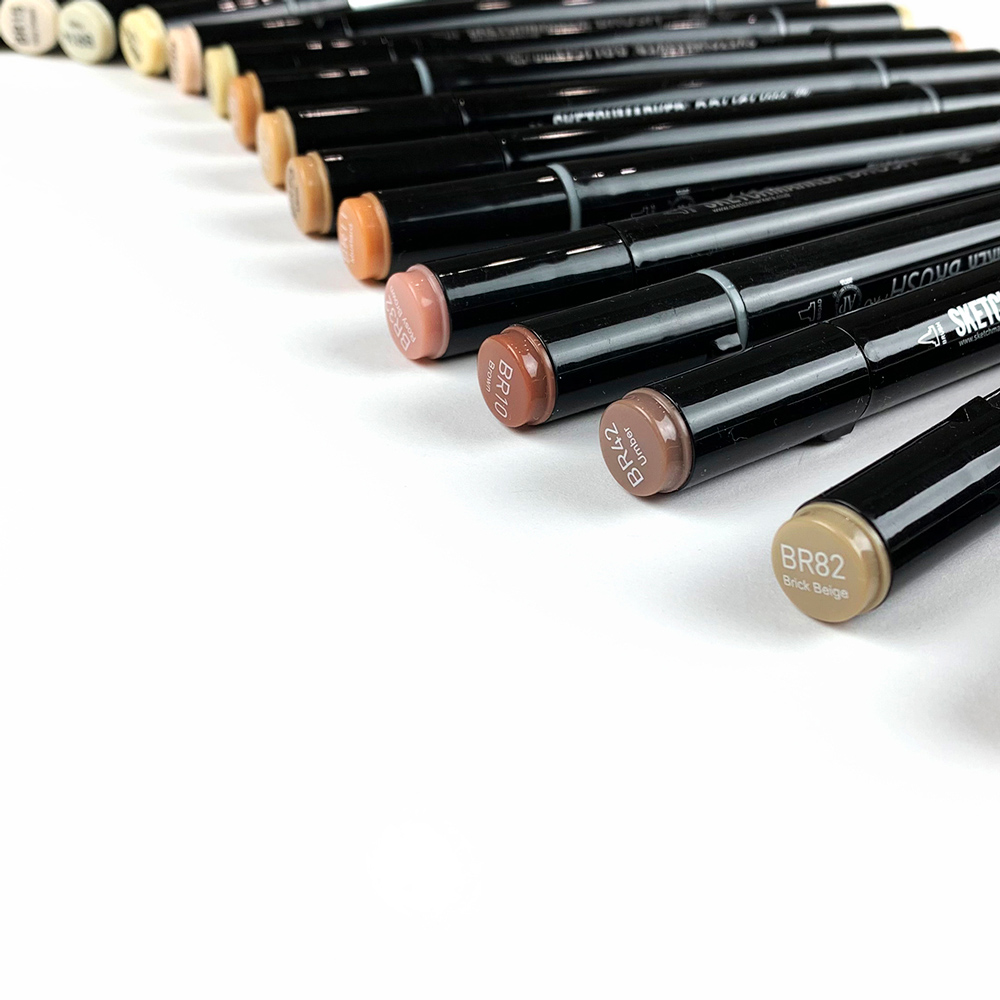 Маркер перманентный двусторонний "Sketchmarker Brush", BG12 шалфей - 3