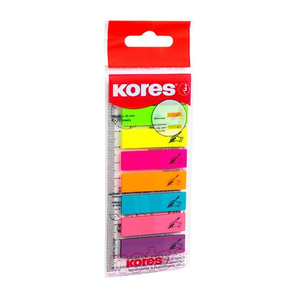 Закладки клейкие "Kores" с подписью
