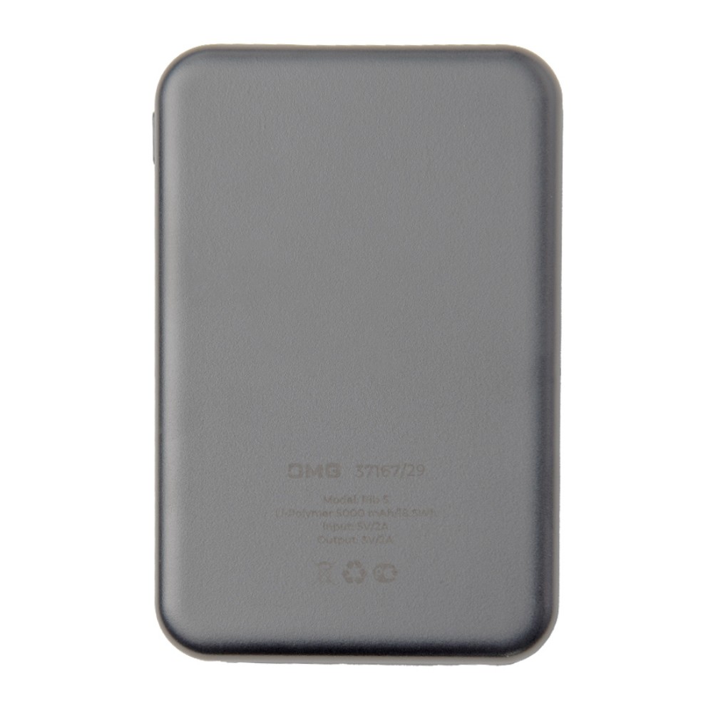 Внешний аккумулятор Power Bank "Rib 5", 5000 mAh, серый - 3