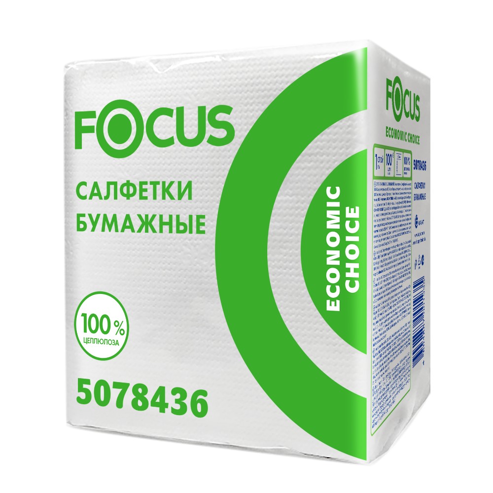 Салфетки бумажные Focus Eco, 100 листов
