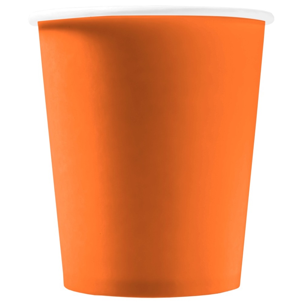 Стакан картонный 250 мл, оранжевый