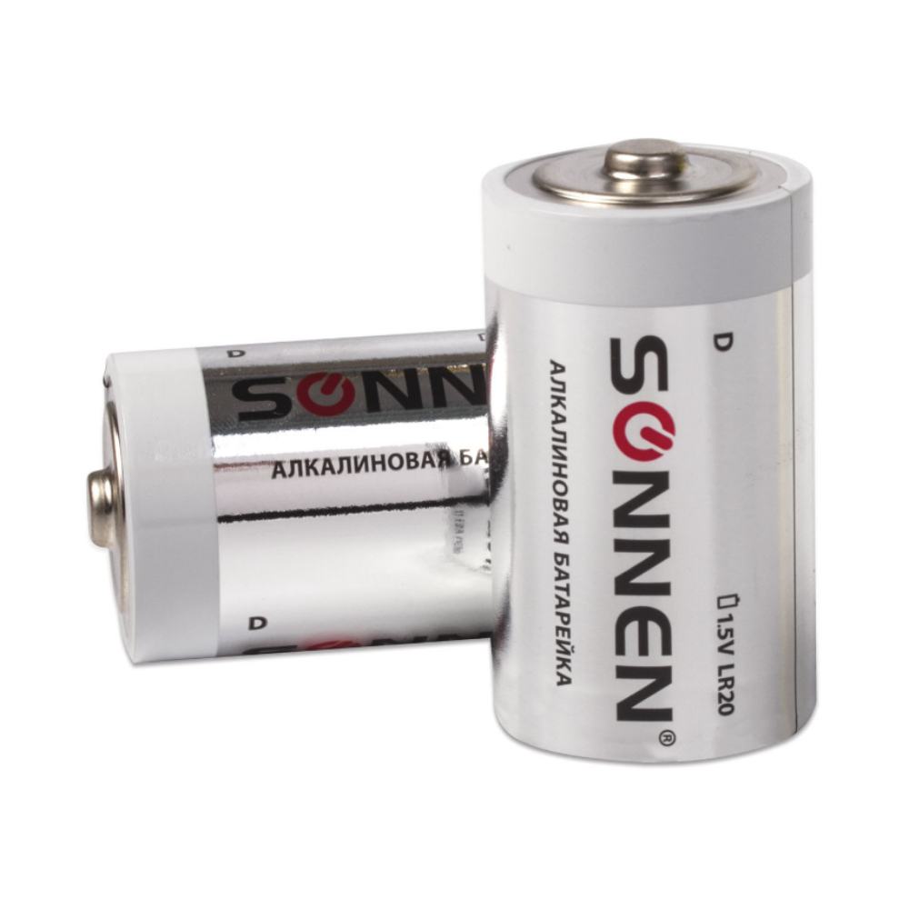 Батарейки алкалиновые Sonnen "LR20/D", 2 шт