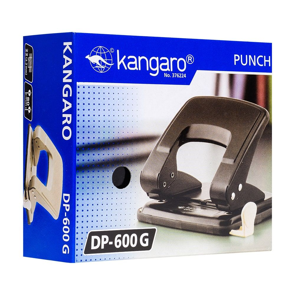 Дырокол Kangaro "DP-600G", 22 листа, черный - 3