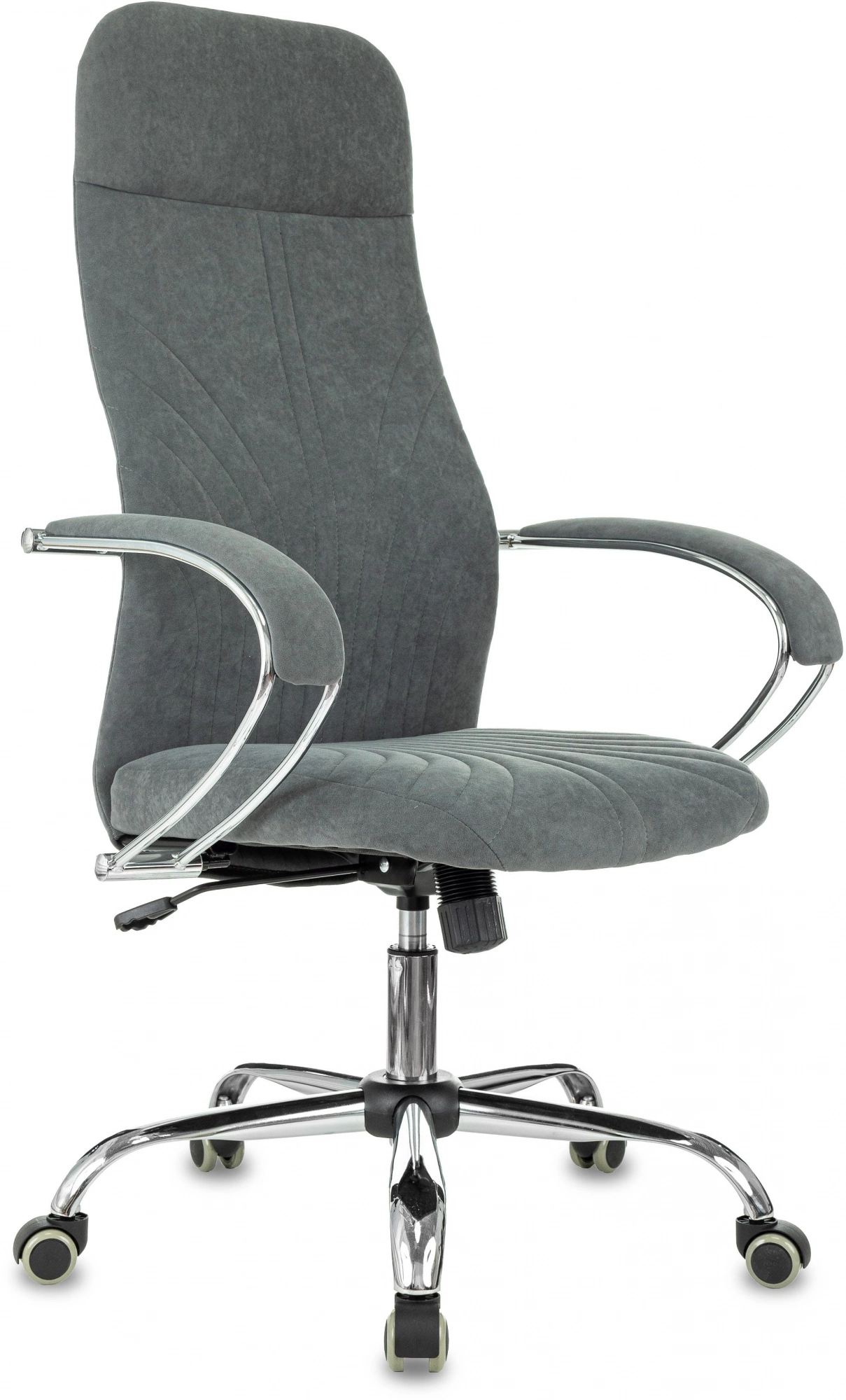 Кресло д/руководителя Бюрократ CH-610SL ткань, т.-серый, крестов. хром