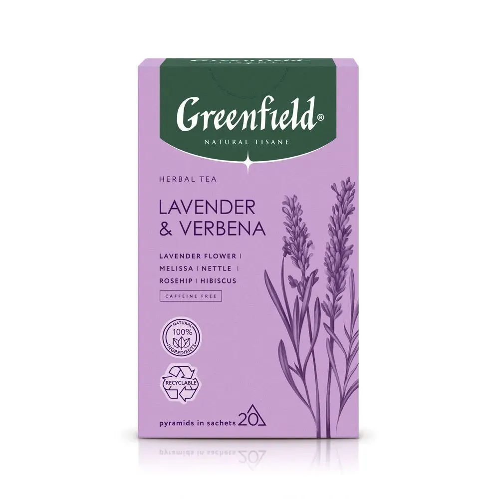 Чайный напиток "Greenfield Tisane Lavender&Verbena", 20 пакетиков x 1.8 г, с лавандой и вербеной