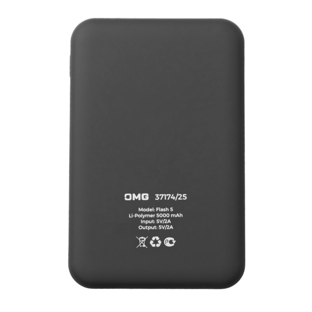 Внешний аккумулятор Power Bank "Flash 5", 5000 mAh, черный - 3