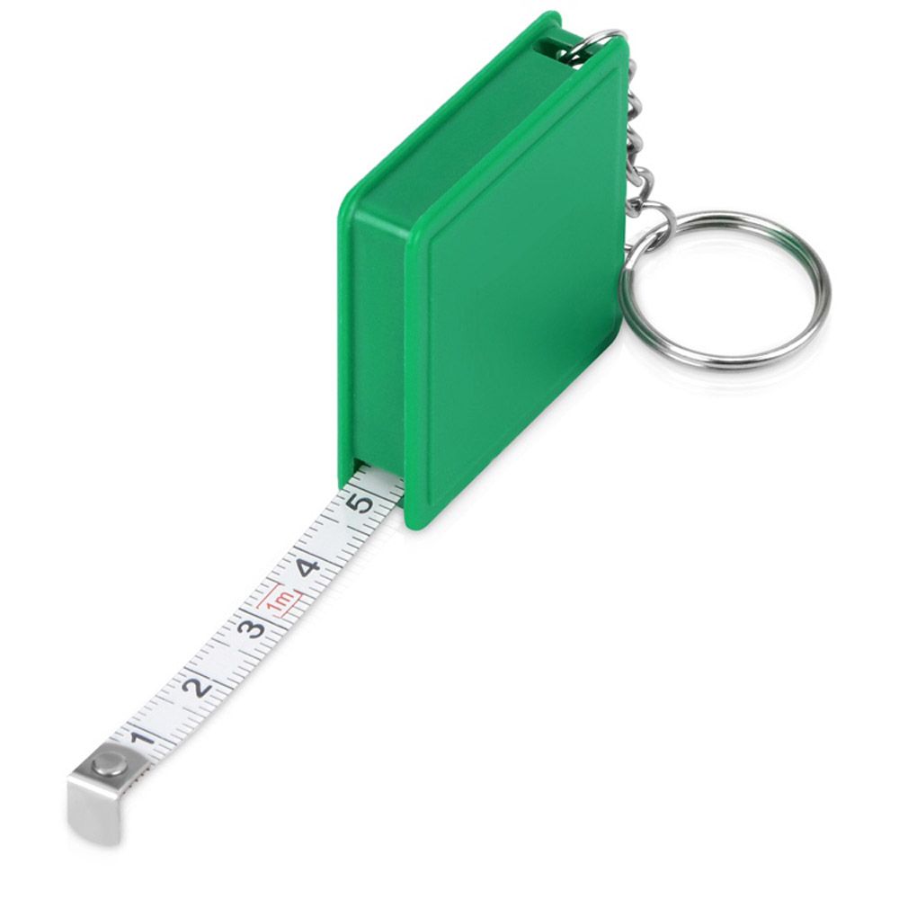 Брелок-рулетка "Дюйм", зеленый, серебристый - 2