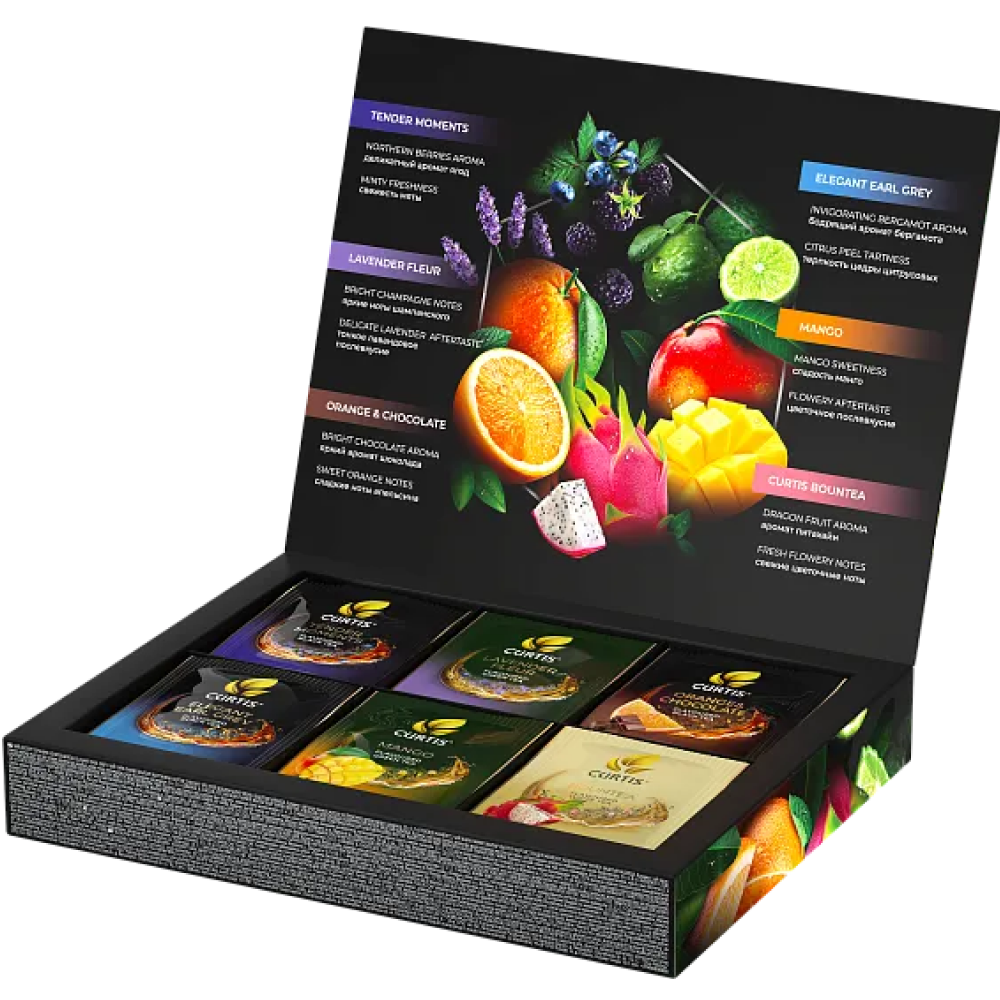 Чай "Curtis" Dessert Tea Collection, 30 пакетиков х1.7 г, 6 вкусов - 2