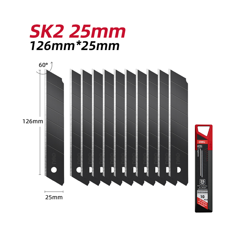 Лезвие для строительного ножа Deli EDL-DP252, 25 мм, 10 шт. - 2