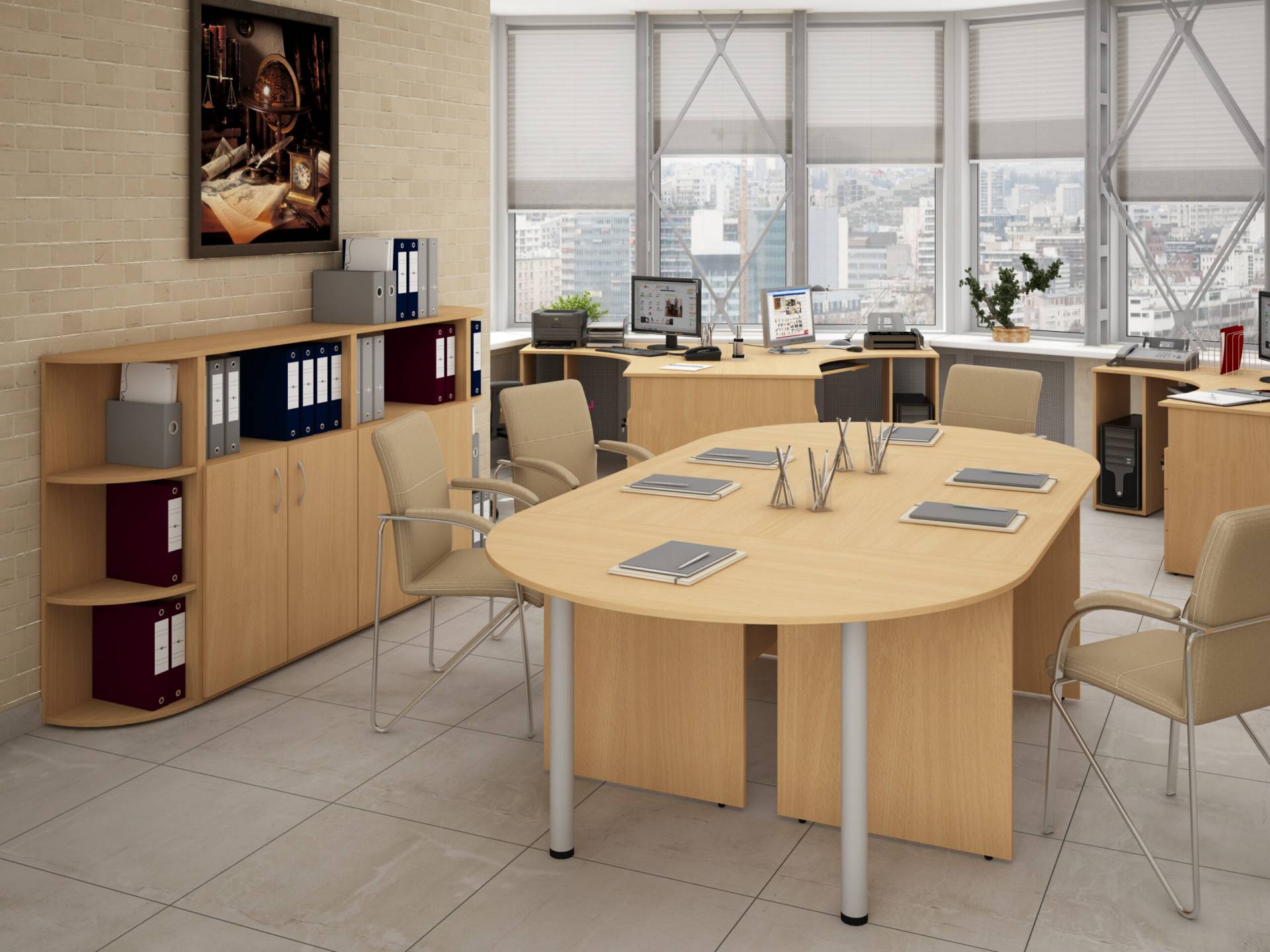 Коллекция Столица перегородка С-723, 1300х1000х400 мм, дуб сонома - 10