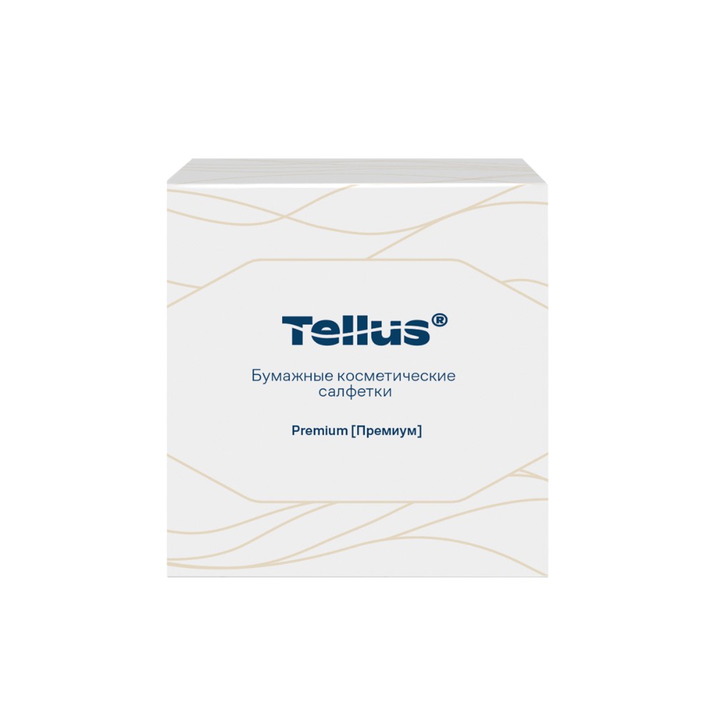 Салфетки косметические Tellus Премиум, 90шт/уп, в кубе