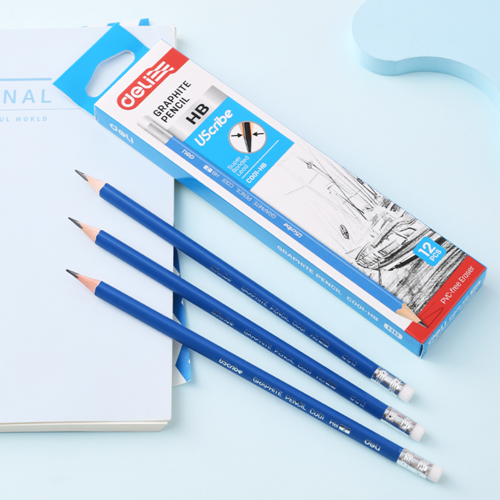 Карандаш простой "Deli Uspire", HB, синий - 5