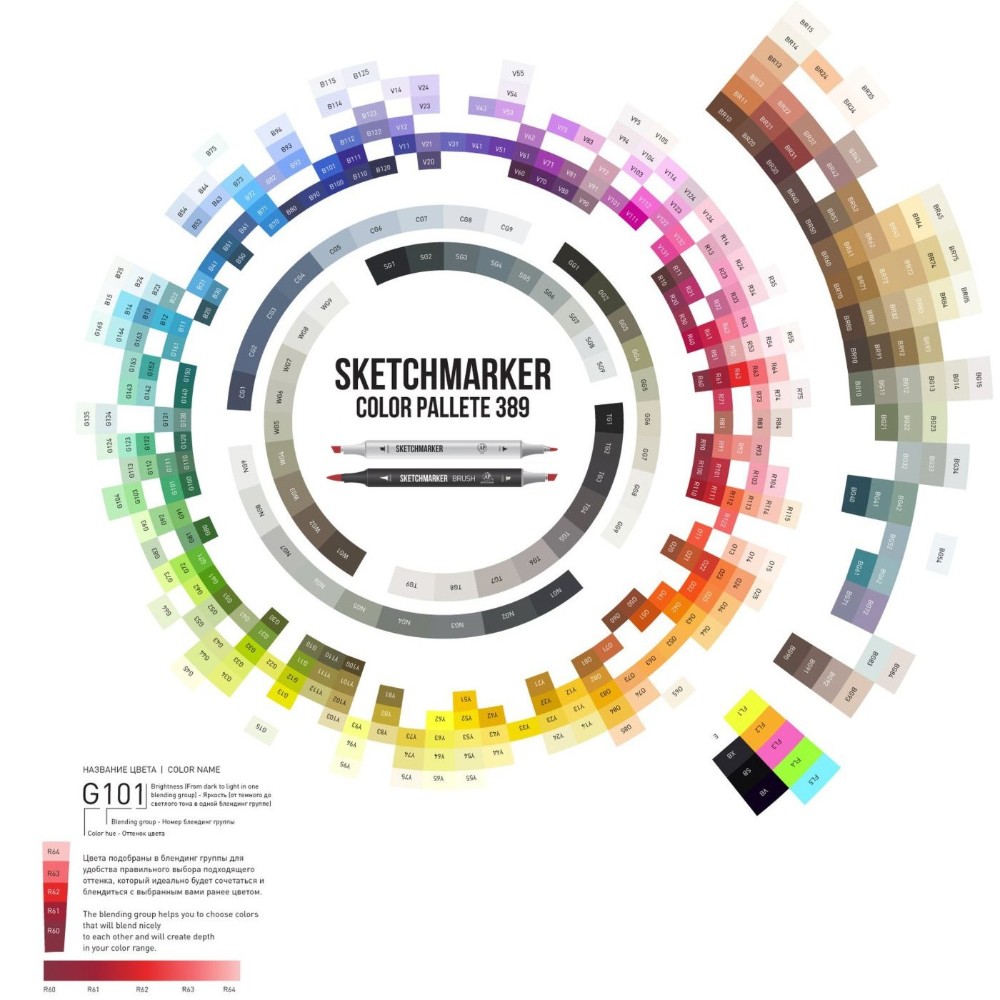 Маркер художественный "Sketchmarker", двухсторонний, BG61 галапагосский зеленый - 3