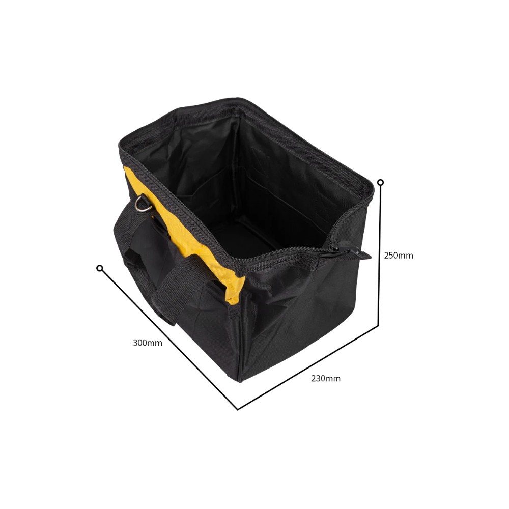 Сумка для инструментов Deli YS EDL-P2, 340х260х300 мм, ткань Oxford, черный, желтый - 13