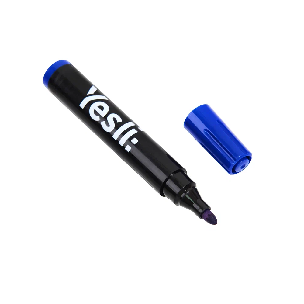 Маркер перманентный "Yesli", синий - 2